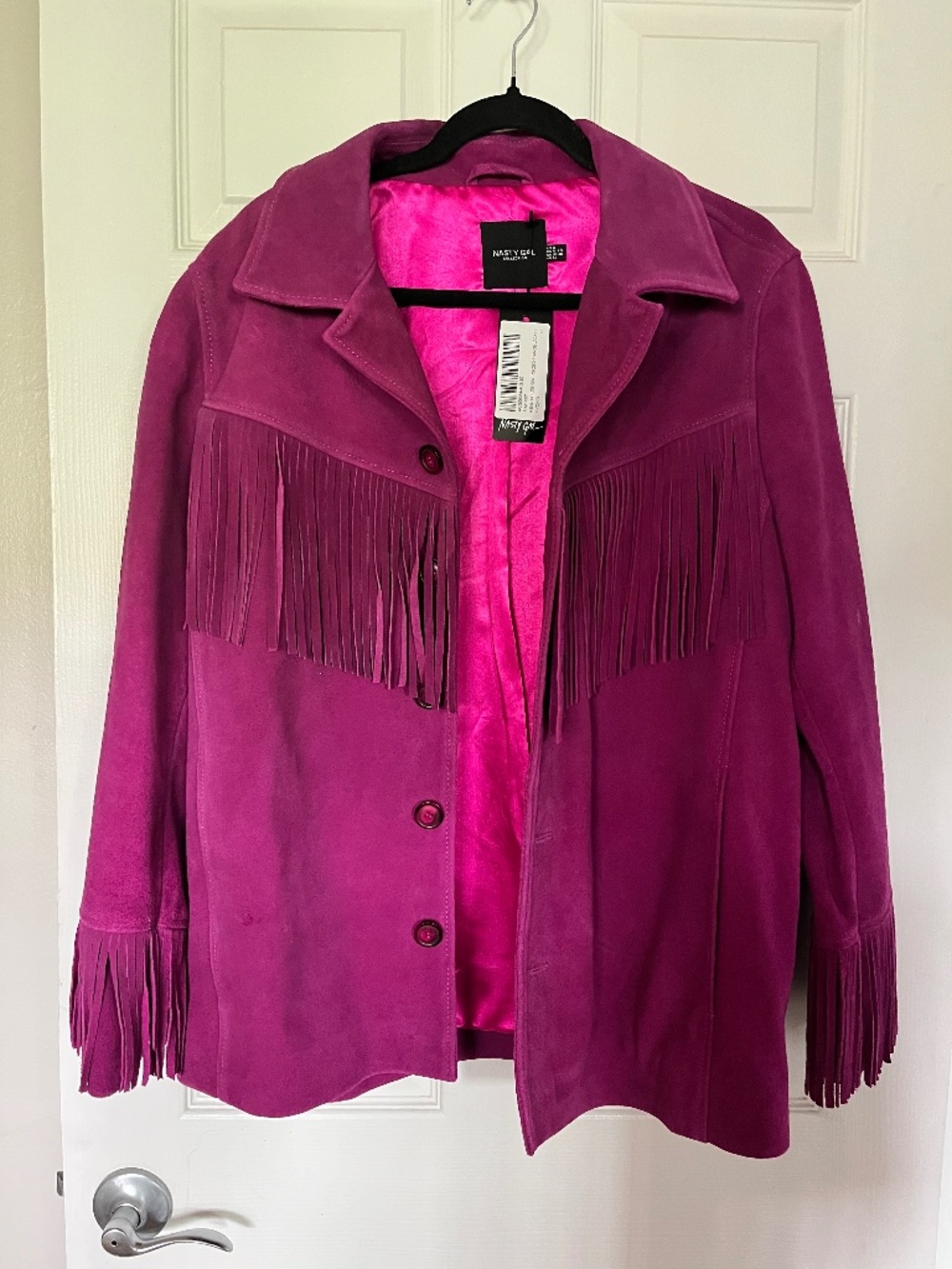 Nasty Gal Genuine Sued Lodi Fringe Jacket (NWT)
